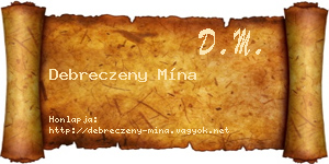 Debreczeny Mína névjegykártya