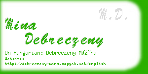 mina debreczeny business card